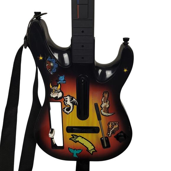 2 Nintendo Wii Guitar Hero Wireless Guitars RedOctane Sunburst 95455.805 Tested - Picture 11 of 16